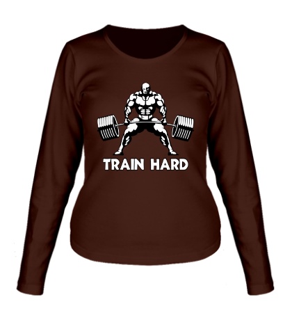 Женский лонгслив Train hard, max power