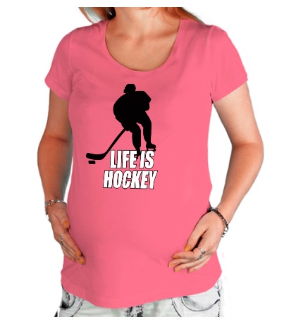 Футболка для беременной «Хоккей это жизнь»
