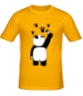 Мужская футболка «Панда рисует следы» - Фото 1