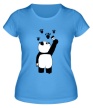 Женская футболка «Панда рисует следы» - Фото 1
