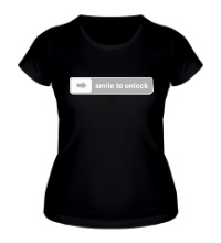 Женская футболка Smile to unlock