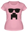 Женская футболка «Крипер в очках» - Фото 1