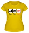Женская футболка «Еда, сон и Toyota» - Фото 1