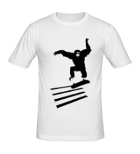 Мужская футболка Обезьяна на скейте