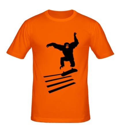 Мужская футболка «Обезьяна на скейте»