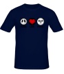 Мужская футболка «Peace love panda» - Фото 1