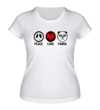 Женская футболка Peace love panda