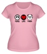 Женская футболка «Peace love panda» - Фото 1
