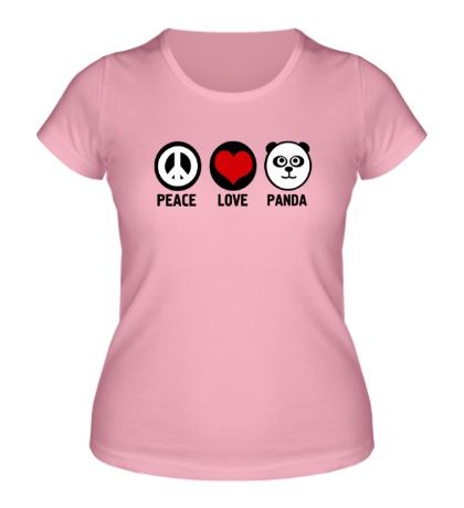 Женская футболка «Peace love panda»