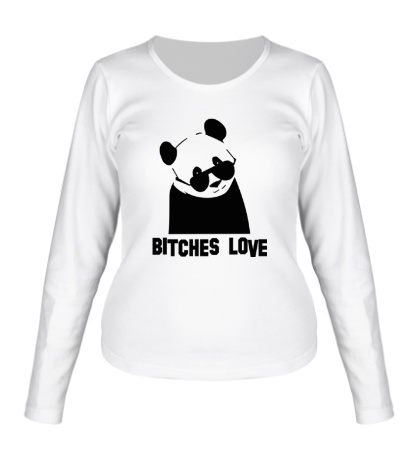 Женский лонгслив Panda bitches love