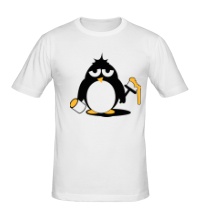 Мужская футболка Пингвин с краской