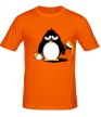 Мужская футболка «Пингвин с краской» - Фото 1