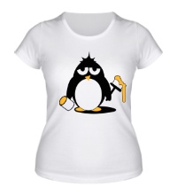 Женская футболка Пингвин с краской