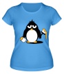 Женская футболка «Пингвин с краской» - Фото 1