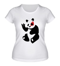Женская футболка Панда рокер