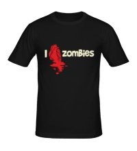 Мужская футболка I love zombies glow