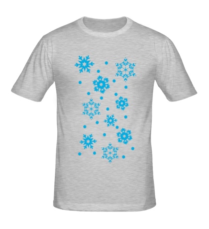 Мужская футболка «Веселые снежинки»