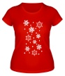 Женская футболка «Веселые снежинки» - Фото 1