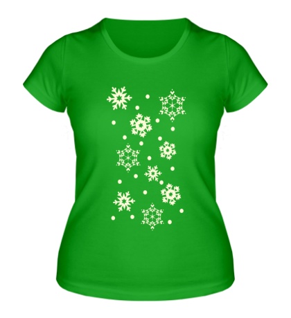 Женская футболка «Снег glow»