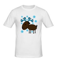 Мужская футболка Олень и снег