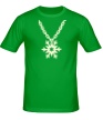 Мужская футболка «Снежинка на цепочке, свет» - Фото 1