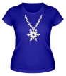 Женская футболка «Снежинка на цепочке, свет» - Фото 1