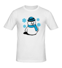 Мужская футболка Довольный снеговичок
