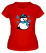 Женская футболка «Довольный снеговичок» - Фото 1