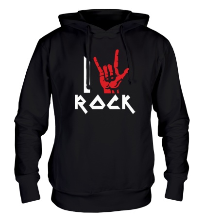 Толстовка с капюшоном «I love rock»