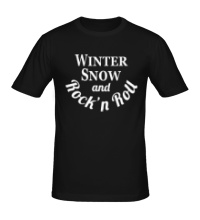 Мужская футболка Winter snow & rock n roll