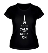 Женская футболка Keep calm and rock on