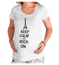 Футболка для беременной Keep calm and rock on