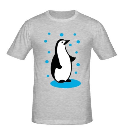 Мужская футболка Пингвин и снег