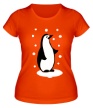 Женская футболка «Пингвин и снег» - Фото 1