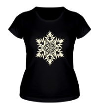 Женская футболка Остроугольная снежинка свет