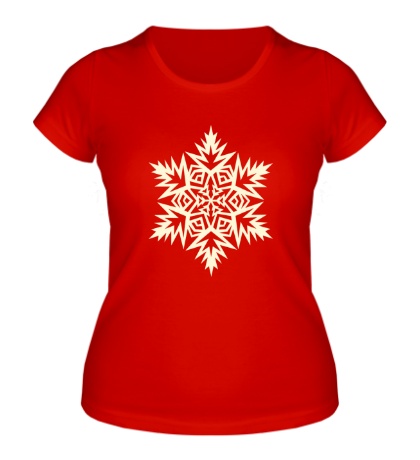 Женская футболка «Остроугольная снежинка свет»
