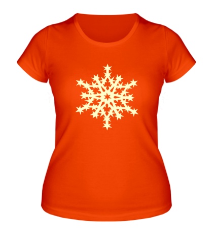 Женская футболка «Остроконечная снежинка свет»
