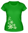 Женская футболка «Светящиеся снежинки» - Фото 1