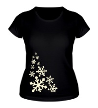 Женская футболка Светящиеся снежинки