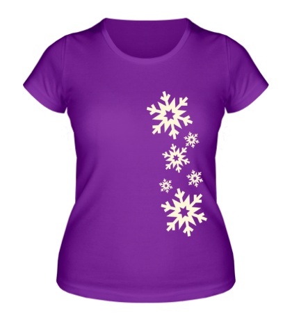 Женская футболка Снежинки glow
