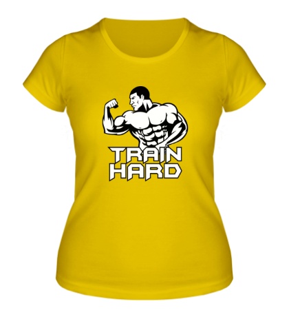 Женская футболка «Train hard»