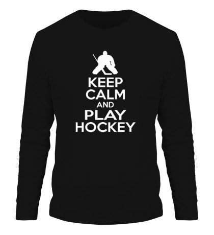 Мужской лонгслив Keep calm and play hockey