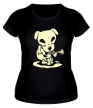 Женская футболка «Собака-гитарист, свет» - Фото 1