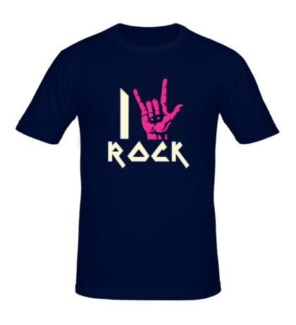 Мужская футболка «I love rock glow»