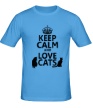 Мужская футболка «Keep calm and love cats.» - Фото 1