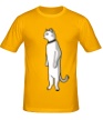 Мужская футболка «Кот за задних лапах» - Фото 1