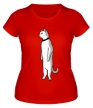 Женская футболка «Кот за задних лапах» - Фото 1