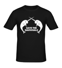 Мужская футболка Save the Narwhals