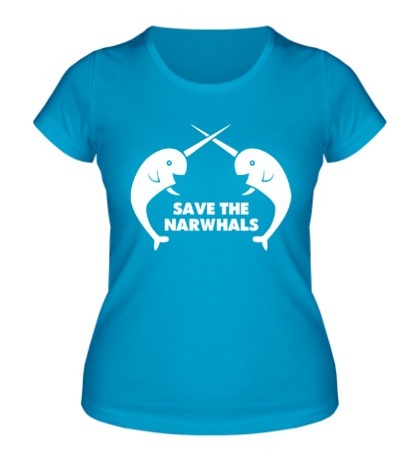 Женская футболка Save the Narwhals
