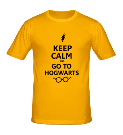 Мужская футболка «Keep calm and go to hogwarts.»